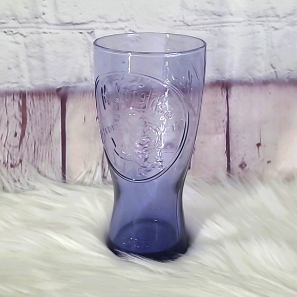 Vintage Purple Glass McDonald's Promotional Collectible Pint Glass Cup 7 Inch - Picture 1 of 11